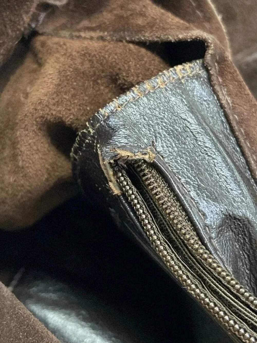 CHANEL Brown Suede Tote Bag
